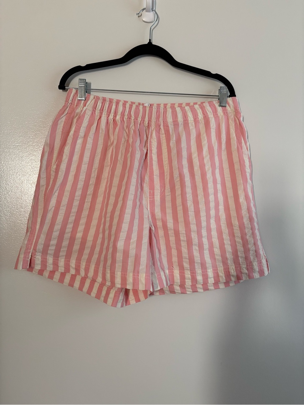 Urban Outfitters Pink Striped Vacation Boxer Lounge Pull-On Shorts Cotton Large